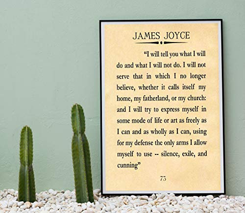 WallBuddy James Joyce Buch Seite Zitat Ein Portrait des Künstlers als junger Mann Joyce Literatur, pargament, 5 x 7