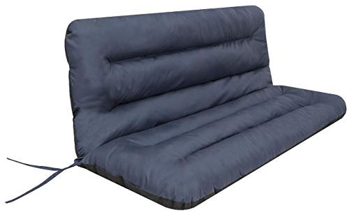 PillowPrim Kissen für Hollywoodschaukel • Gartenbankauflage • Bankauflage • Bankkissen • Sitzkissen und Rückenkissen • Gartenpolster • sitzbreite 180 cm Navyblau