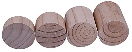 4 × Rehausseurs de Meubles en Bois Massif,Élévateur Dispositif de Table,Soulève de Lit en Pin,Cylindrique Base en Bois Solide,Coussin de Pied Rehausseur,pour Chaise Table Canapé (3 * 3cm)
