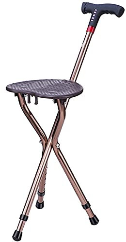 JMSL Cane Chair-Walking Stick Chair-Slip Intelligente Krücken-Multifunktionaler Stock mit Sitz-Krücken Hocker für ältere Menschen-Stock mit Sitz,Rechargeable Model