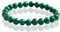 AURSTORE Bracelet Pierre Naturelle 8mm, Bracelet perle, Pierre Précieuse pour homme et femme (Malachite Vert 03)