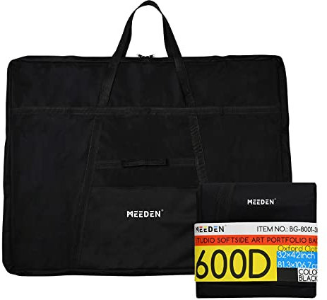 MEEDEN Kunstmappe Tragetaschen, 600D Oxford-Stoff Wasserdicht Künstler Portfolio Tasche, Tragetasche mit Schultergurt für A1/A2/A3/A4 Mappe, Zeichenbrett, Leinwand (81 X 107 cm)