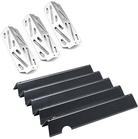 GFTIME Flavorizer Bars et déflecteurs de Chaleur pour Weber Genesis II/LX 300 Series II E-310, 330, 335, II S-335, II LX S/E-340 (2017 et Plus récent), Plaque à Flamme pour Weber 66032 66040