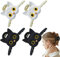 Lot de 4 pinces à cheveux en forme de chat mignon pour femme,Grandes pinces à cheveux épaisses et longues,Accessoires de coiffure tendance pour femmes et filles,Cheveux fins et épais (noir et blanc)