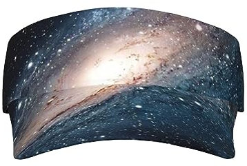WiNwon Galaxy Universe Stars Outer Space Sunscreen Visor Cap Sports Sun Visor Hats Adjustable Empty Top Baseball Cap for Women and Men Black, Schwarz , One size