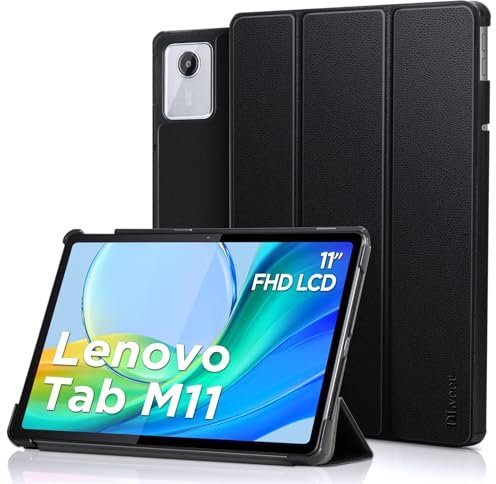DLveer Funda para Lenovo Tab M11 11 Pulgadas - Ultradelgada Smart Cover con Función de Auto-Sueño/Estela Funda para Lenovo Tab M11 Tablet 11'' 2024 (TB330FU/TB330XU),Negro