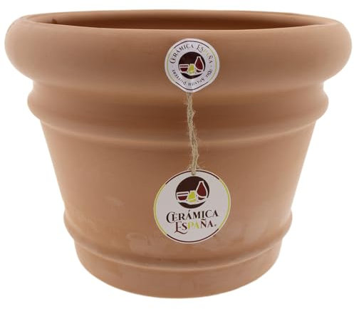 CERÁMICA ESPAÑA | Macetas de Barro Rojo | Macetas Decorativas | Macetas de cerámica | Macetas Exterior | Maceta Interior | Maceta Terracota - Modelo J06 | 28x28x21 cm