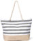 Decmoko Borsa da Spiaggia Grande, Borsa Mare Donna in Tela Borsa Tracolla con Cerniera e Manico in Corda, Estivo Borsa Beach Tote Bag per Spiaggia Viaggi Palestra Shopping, Grigio
