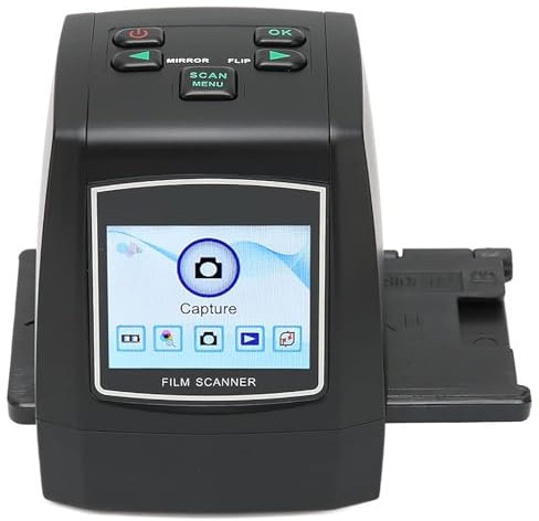 Photo Scanner, Mini Digital Film Slide Scanner, Converts 135, 126kpk, 110, 8, Monochromatic, Slides To 22 Megapixel JPEG Images, Automatic Exposure Adjustment and Color Balance