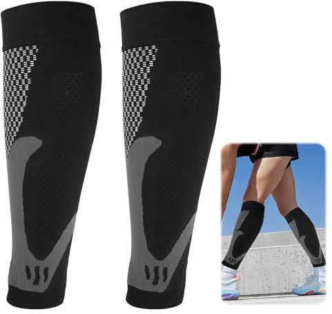 MxyVrix 2 Paires de Manchons de Compression pour Mollets, Bas de Contention pour Hommes et Femmes, Soutien Attelle Mollet, Strap Dechirure Musculaire Mollet pour Sport, Course à Pied, Vélo