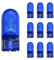 Lanuovx 10 Stück W5W T10 12V 5W Blau Standlicht Lampe Glassockellampe für Parklicht, Positionslicht, Kennzeichenbeleuchtung, Innenbeleuchtung