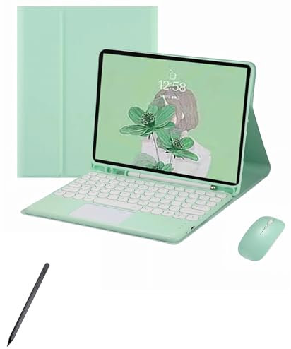 pour iPad Pro 11 inch 2024 M4 Case with Keyboard,Keyboard Case with Built-in S Pen Holder for iPad Pro 11 inch 2024 M4 with Mouse and Stylus Pen