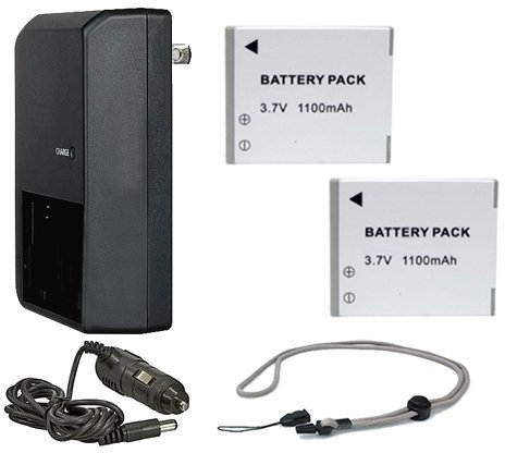 Batterie haute capacité (2 unités) + chargeur de voyage AC/DC compatible pour Panasonic Lumix DMC-FZ28