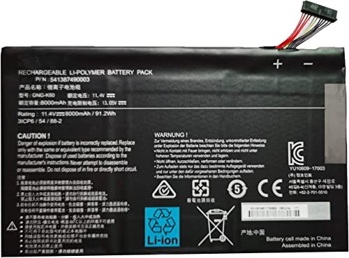 Batterie pour ordinateur portable Gigabyte P56XT P56XTv7-DE427T 11,4 V 8 000 mAh 91,2 WH GNG-K60 541387490003