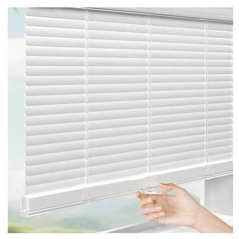 Plisseerollo Faltrollo Ohne Bohren 25 Mm Lamellen Aluminium Lamellenvorhang Sichtschutz Blendschutz Horizontal Jalousette für Fenster Wohnzimmer Büro(0.75X1.8M)