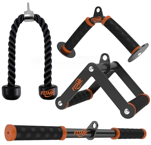 Fitarc Kabelzug Attachment Set Für Gym & Home Workouts, Latzug Zubehör Set Mit Rutschfesten Griffen, Orange