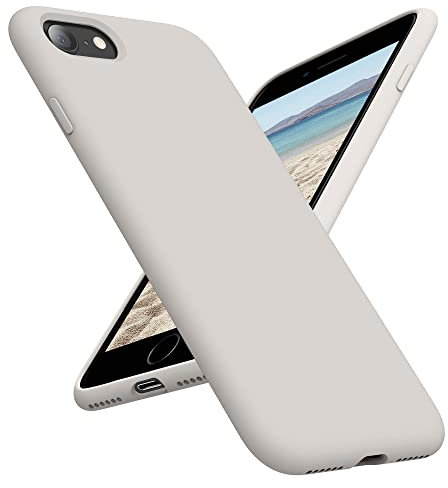 OTOFLY Compatible with iPhone SE Case,iPhone 8 Case,Ultra Slim Fit Phone Cases Liquid Silicone Cover with Full Body Soft Bumper Protection Anti-Scratch Shockproof Case 4.7(Stone)