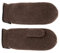 fiebig Walkfäustling mit Ledersaum | Fausthandschuh aus gewalkter Wolle für Damen & Herren | Schurwollfäustling in vielen Farben (9-L, Braun)