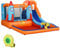 Outsunny Aufblasbare Hüpfburg mit Rutsche für 4 Kinder Burg Springburg mit Gebläse Spielburg Spielhaus für 3-8 Jahre Raketenmuster Oxford-, Polyester-Gewebe Mehrfarbig 350 x 250 x 185 cm