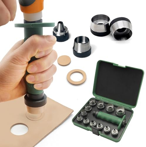 Senrog 12 in 1 Hollow Hole Punch Set,Gasket Hollow Puncher,Leather Punch.
