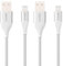 ONYX® cavo iPhone da USB-A a lightning [2 pezzi] ricarica rapida, nylon intrecciato, filo caricatore per iPhone 14 13 12 11 Pro Max Mini 11 SE 2020 X XS XR 8 Plus 7 6s 6 5 5s 5c iPad 1 metro, Bianco