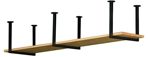 Deckenregal Hängend Küche Deckenregal, schwebendes Hängeregal, Küchenregal, Topfpfannenhalter, Kochgeschirr, Blumenständer für Bar, Garage, Restaurant, Massivholz und Metalleisen (Size : 1-Layer 60x3