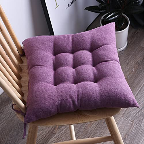 Lukery Stuhlkissen rutschfeste, Waschbare Weiche Sitzkissen Komfort Stuhlauflage als Stuhl Kissen für Outdoor & Indoor Gartenstuhl, Küche oder Esszimmerstuhl (40x40x5cm,Violett)