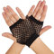 OTPEH Kurze Fischnetz-Handschuhe, fingerlos, für Damen, Fischnetz, Emo, Gothic, 80er-Jahre-Szenenzubehör, 01-Schwarz, Einheitsgröße