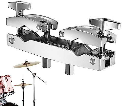 Drum Multi-Clamp, Drum Clamp 2-Loch, verstellbarer Drum-Erweiterungsclip, Drum-Beckenständer-Anschluss, Schnellverschluss-Beckenständer, Drum-Halterung, Drum-Cymbal-Rack-Erweiterungsclip-Anschluss