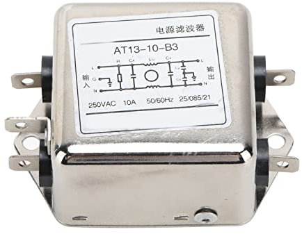 Netzfilter 230V, AT13-10-B3, Netzfilter Einphasenfilter, EMI-Leistungsfilter, 250V 10A 50 / 60Hz, Elektromagnetische Interferenzfilter