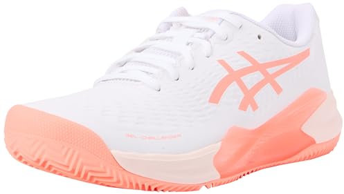ASICS Damen Gel-Challenger 14 Clay Sneaker, White Sun Coral, 39.5 EU