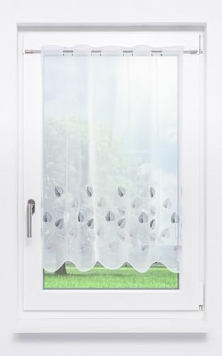 LYSEL Scheibengardine Designblätter (Bx H) 96cm * 90cm Grau/Grau