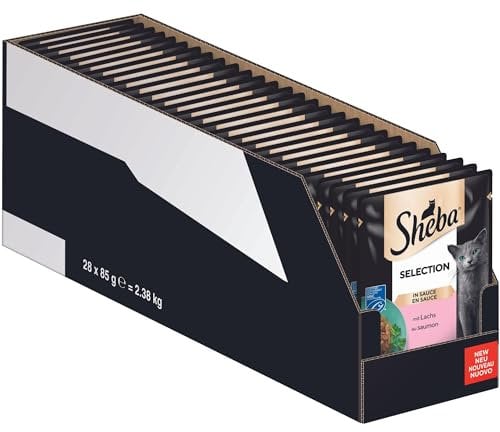 Sheba Sauce Collection Katzen Nassfutter im Portionsbeutel mit Lachs (MSC) 28x85g