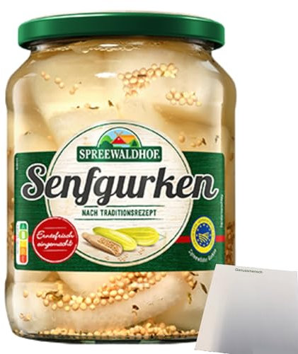Spreewaldhof Senfgurken traditionell gewürzt (670g Glas) + usy Block