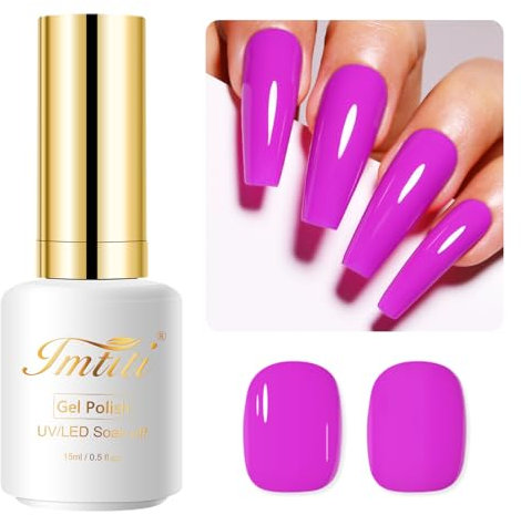Imtiti Smalto Semipermanente Unghie Viola, 15ml Smalti Semipermanenti Per Unghie Viola Prugna UV Led Soak Off Smalto Gel Unghie UV Autunno Inverno Gel Nail Polish Per Donne