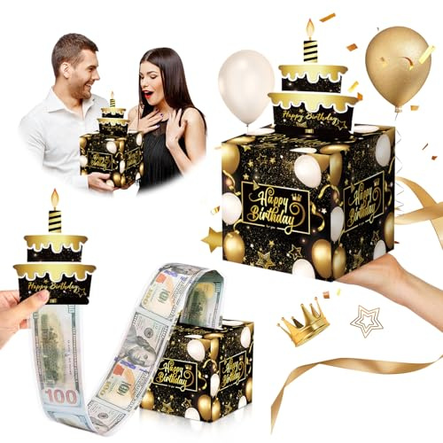 Geldgeschenke Geburtstag, Happy Birthday DIY Überraschungsbox, Geschenkbox Geldgeschenk, Geschenkver Packung für Eltern, Liebhaber, Kinder und Freunde