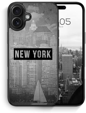 MUNIQASE SW New York - Silikon Hülle für iPhone 16 - Städte Amerikanische Schutzhülle Handyhülle Case Cover