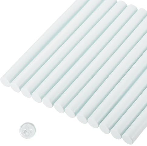 sourcing map 12 Pcs Pale Blue Cylinder Sealing Wax Stick Glue Gun Wax Seal Rod Craft Adhesive Waxing for Letter Seal Wax Stamp,Wedding Invitations, Packaging Decoration