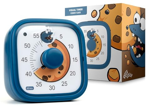 Visueller Timer für Kinder - Cookie Monster - 60 Minuten Countdown | Zeitmanagement-Tool: Für Lernen, Kinderzimmer, Küche, Schreibtisch - Fördert Konzentration & Produktivität - Bunt & witzig