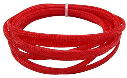 MRVAKDYDI Maglieria di Protezione del Cavo, Cable Tidy 2M Guaina for Cavi Intrecciata 2/40mm Guaina di Protezione for Cavi elettrici(Red,16MM-2 Meters)