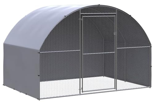 ChicAbode Outdoor-Hühnerstall Hühnerkäfig Hühnerhaus 3x2x2 m Verzinkter Stahl Mit Dach