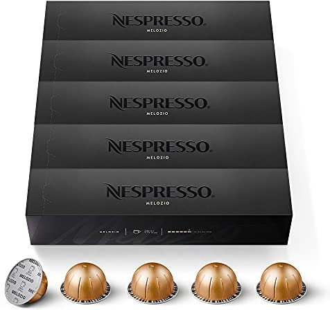 NESPRESSO VERTUO Melozio | Arabica Kaffee mittlerer Röstung | Ideal für den großen Kaffeebecher (230ml) | Kompatibel mit VERTUO Kapselmaschinen | 50 Kapseln