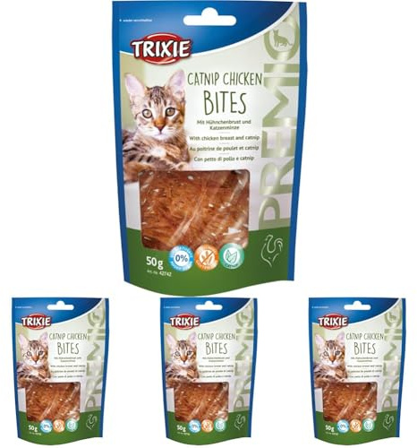 Trixie - Bocconcini di Pollo all'erba gatta 50 gr per Gatti - TR-42742 (Confezione da 4)