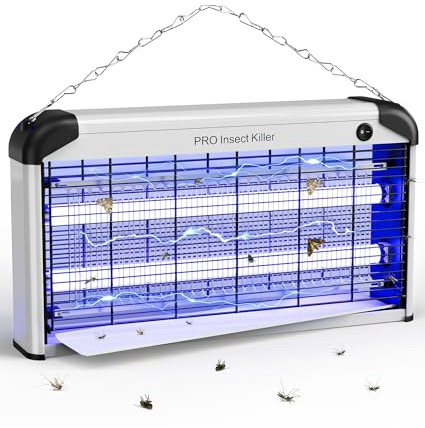 Spectracide Wirksam Insektenlampe Innen, 30w Fliegenfalle Elektrisch Insektenvernichter mit UV Lampe, 2400V Insektenfänger Elektrisch Fliegen Wespen Mücken Moskitos Milben