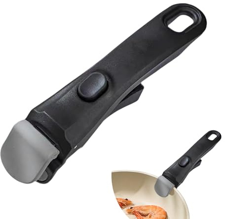 Universal Detachable Handle for Skillets, Heat-Resistant Detachable Casserole Handle (250°C), Clamp for Utensils Supports 10kg, Handle Compatible with Skillets & Casseroles (Black-1PC)