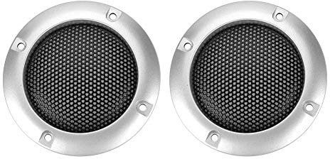 ASHATA Cubierta de Altavoz Protección de 2 Pulgadas, Rejilla del Altavoz de Coche,Tela a Prueba de Polvo Redonda de Malla para Altavoz Círculo Decorativo Accesorios de Audio(Plata)