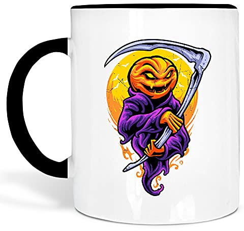 SPIRITSHIRTSHOP Halloween Grimm | Keramik Tasse | Henkel und Innenseite farbig