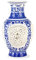 Keramikvase mit hohler Kunst, 28 cm hoch, blaue und weiße Vase, Keramik-Blumenvase, handgefertigt, klassische Porzellan-Flaschenvasen für Tisch, Heimdekoration