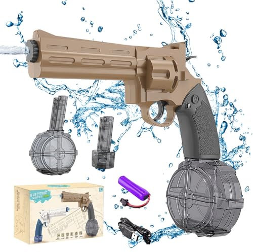 NAVESO Wasserpistole Elektrisch, Automatische Wasserpistole, 450CC + 150CC Auto Water Gun Electric, Wasserpistole mit Großer Reichweite, Elektrischer Wasserblaster für Erwachsene Kinder