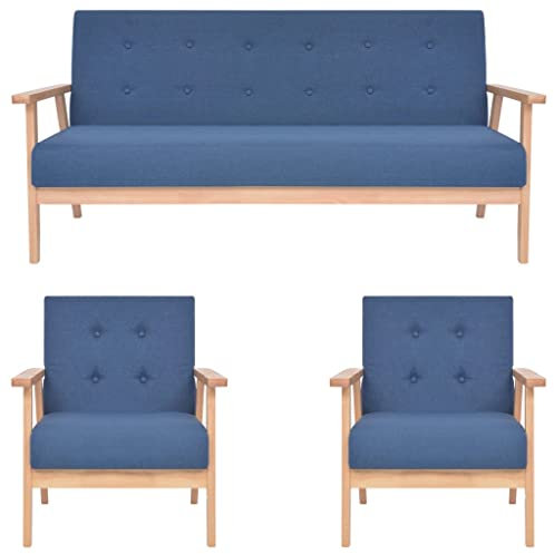 LAPOOH 3-TLG. Sofagarnitur Stoff Blau, Sofa Mit Relaxfunktion, Wohnzimmer Sofa, Couchgarnitur, Wohnzimmer Sofagarnitur, Sofa Set, Couch 279146